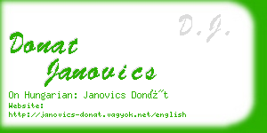 donat janovics business card